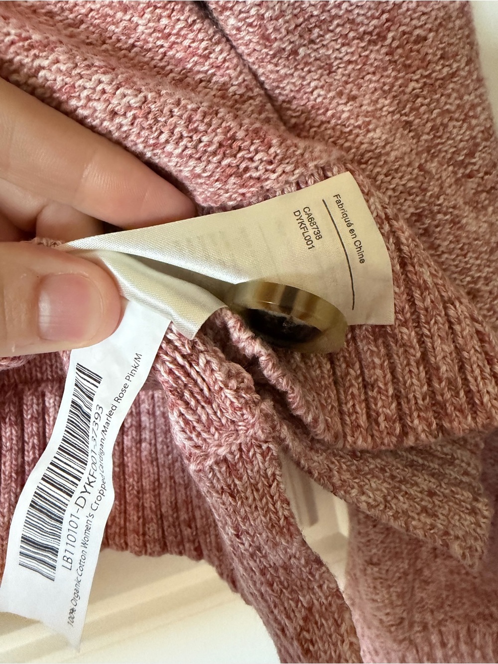 Quince Marled Rose Button-Front Women's Cropped Cardigan - Picture 5 of 8